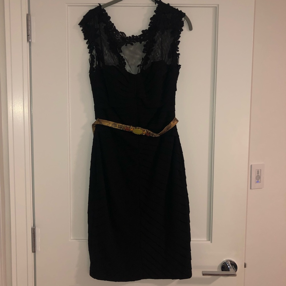 Julian Joyce black sleeveless midi dress